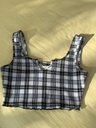 blusa cuadros corta 